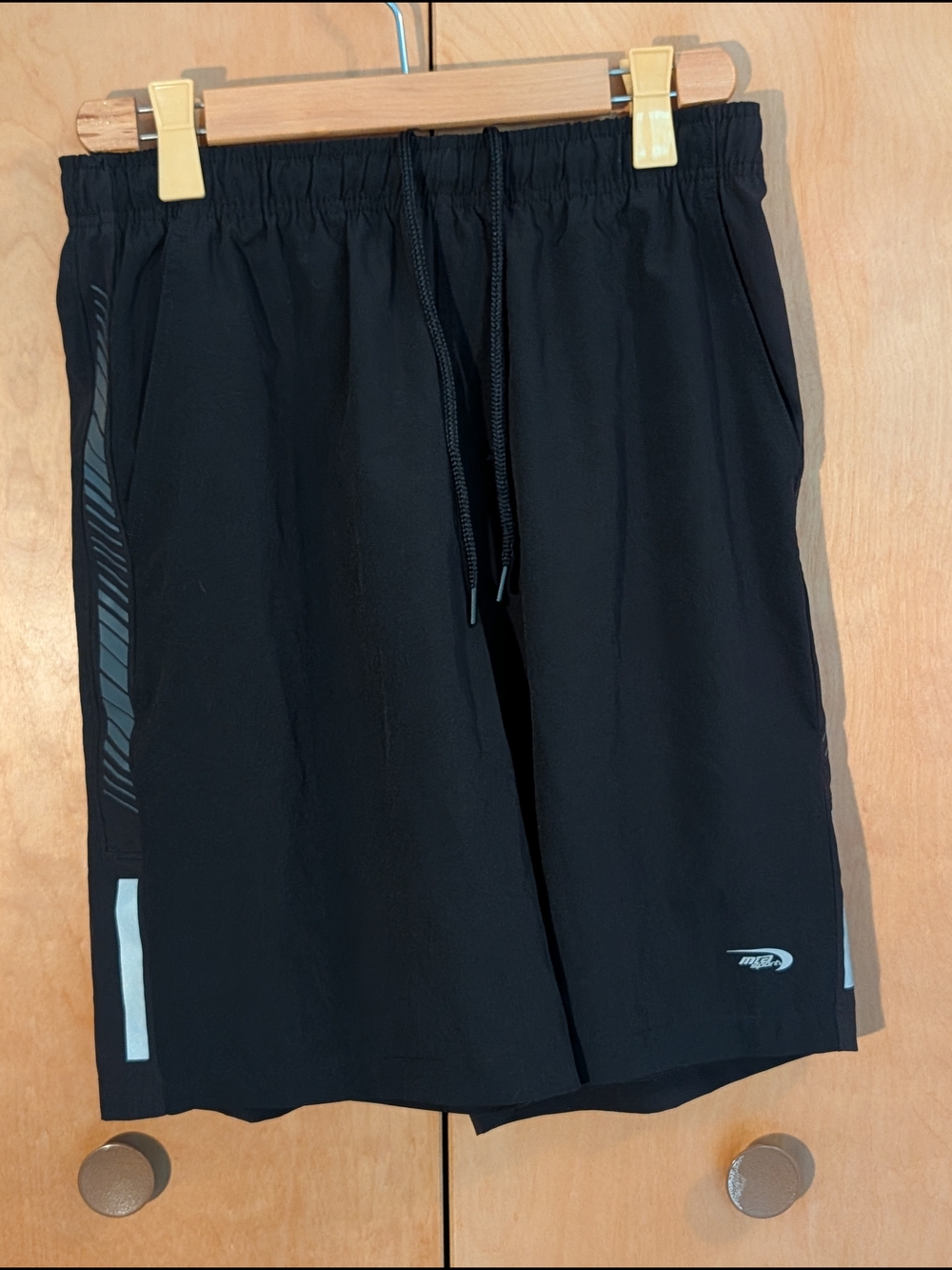 MTA Sport Black Athletic Shorts with Reflective Accents
